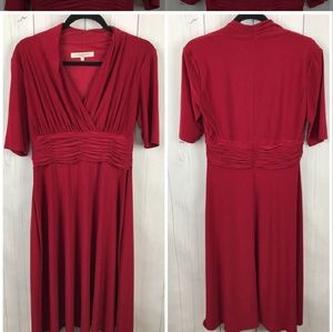 Evan Picone deep red crimson dress sz 8